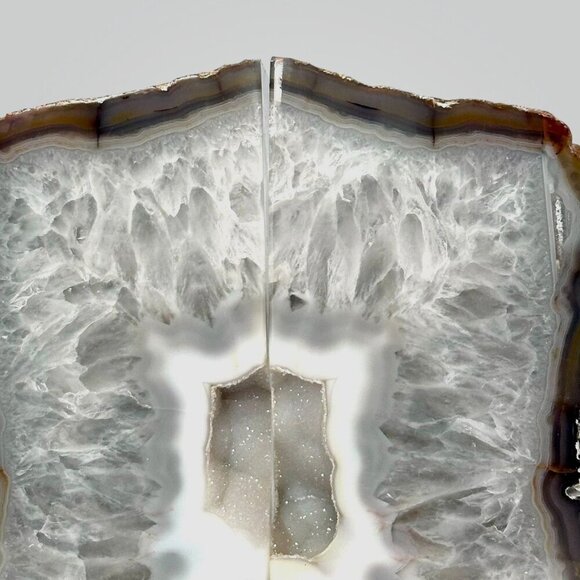 Agate Crystal bookends with Geode Center, Natural stone, Bookshelf Decor, Unique - Picture 6 of 16
